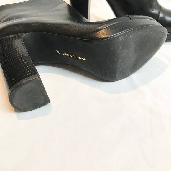 BLACK heeled booties with zipper 💚🌻 - Picture 4 of 8